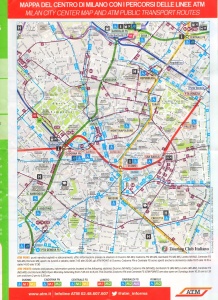 Cartina del centro di Milano con mezzi pubblici